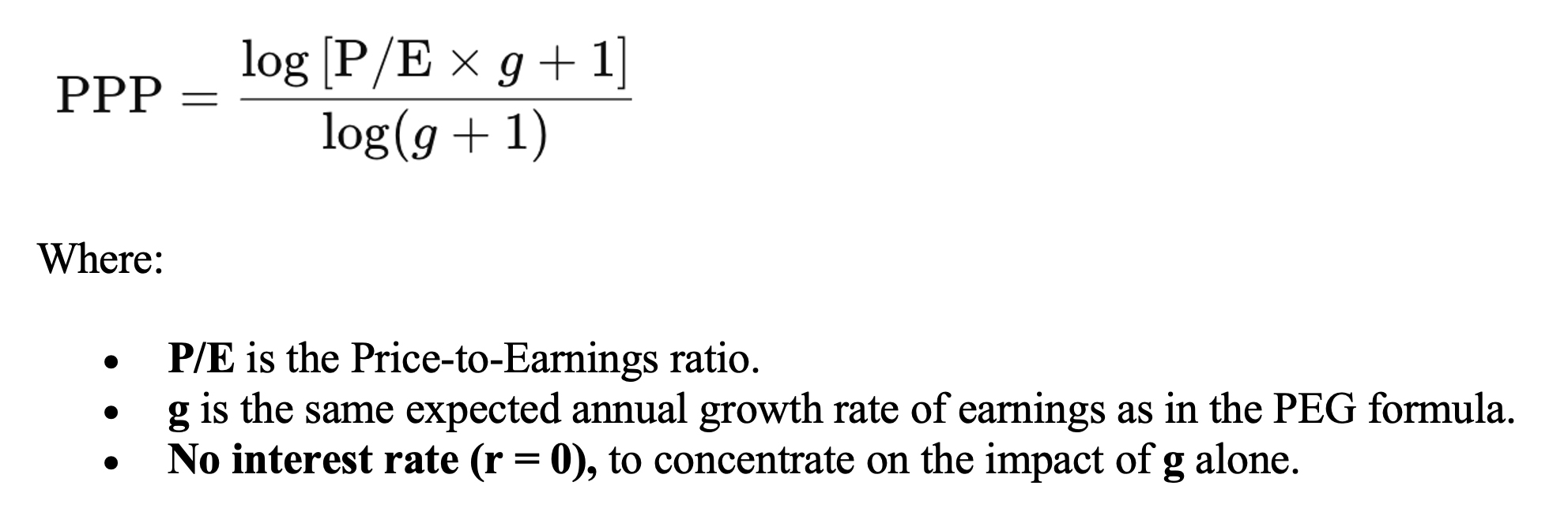 PPP Formula