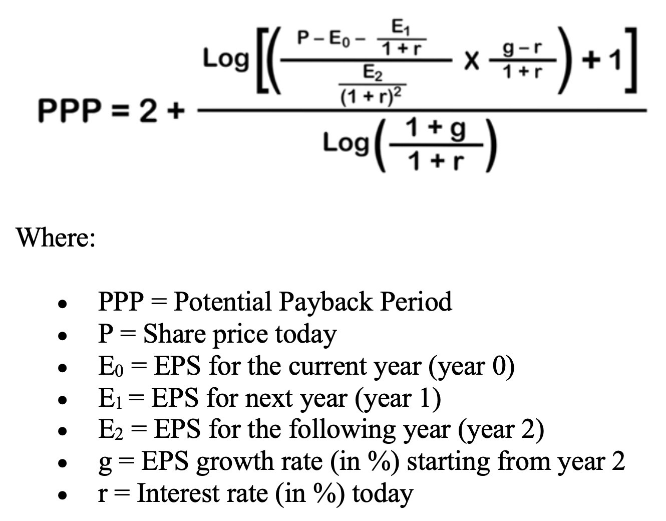 PPP Formula