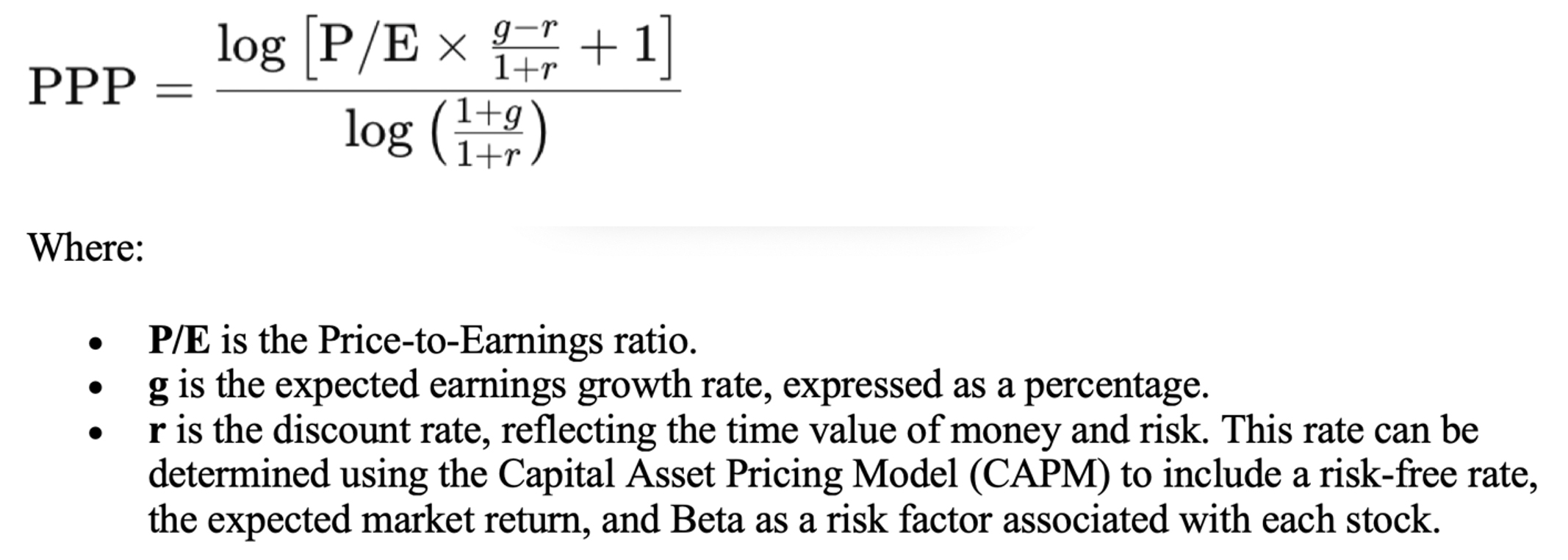 PPP Formula